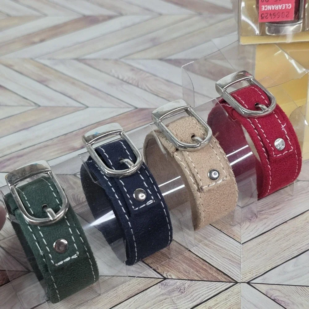 Pier 1 Imports Leather Watch Band Napkin Rings 4colors Discontinued Retro Look